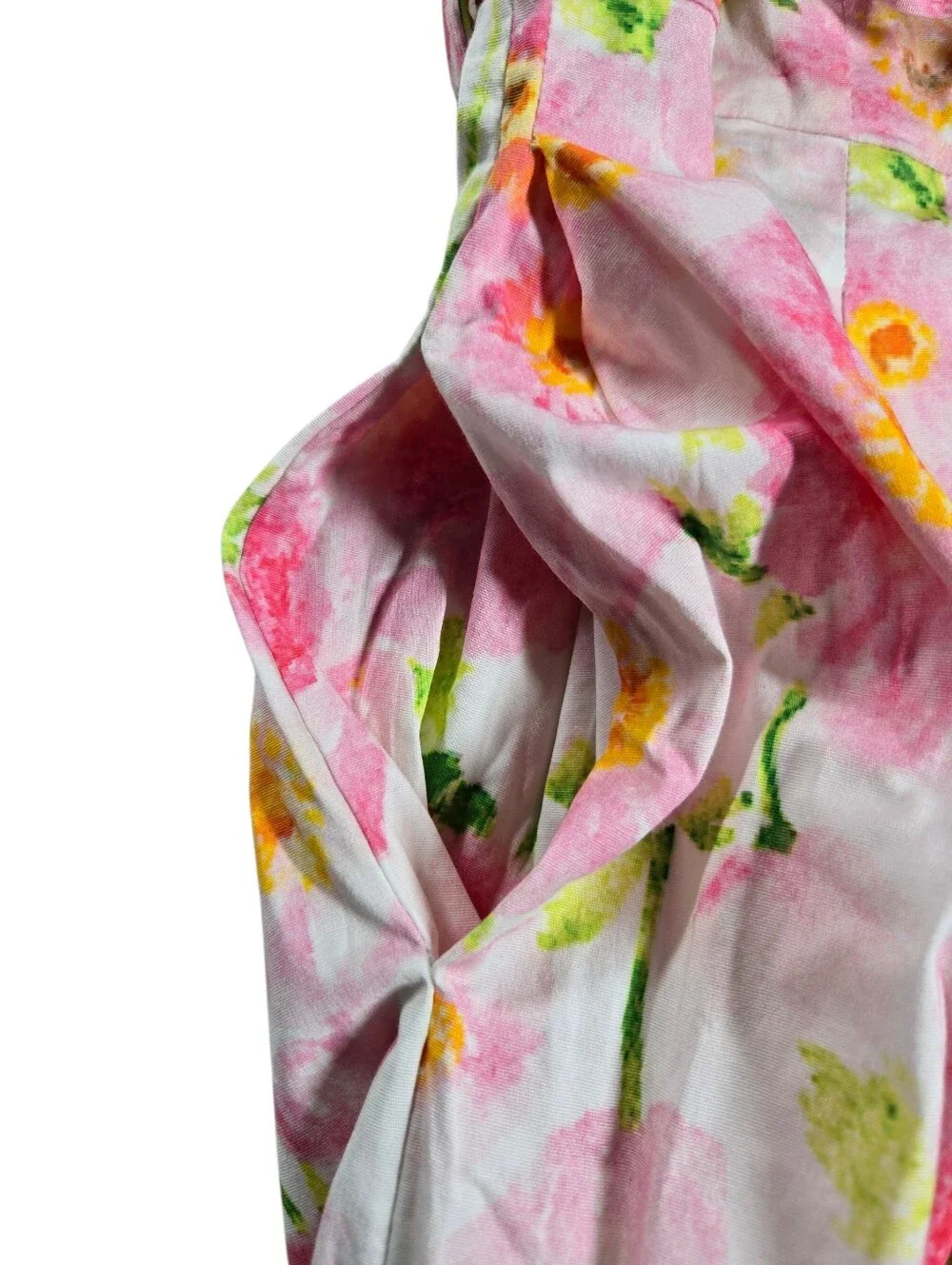 Frances Valentine Isabella Belted Floral Shirt Dress Pink Poppy Pockets